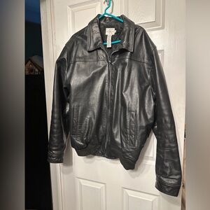 Vintage Y2K Sz XL Calvin Klein Moto Leather Jacket Men's Black 90s Quilt Lining